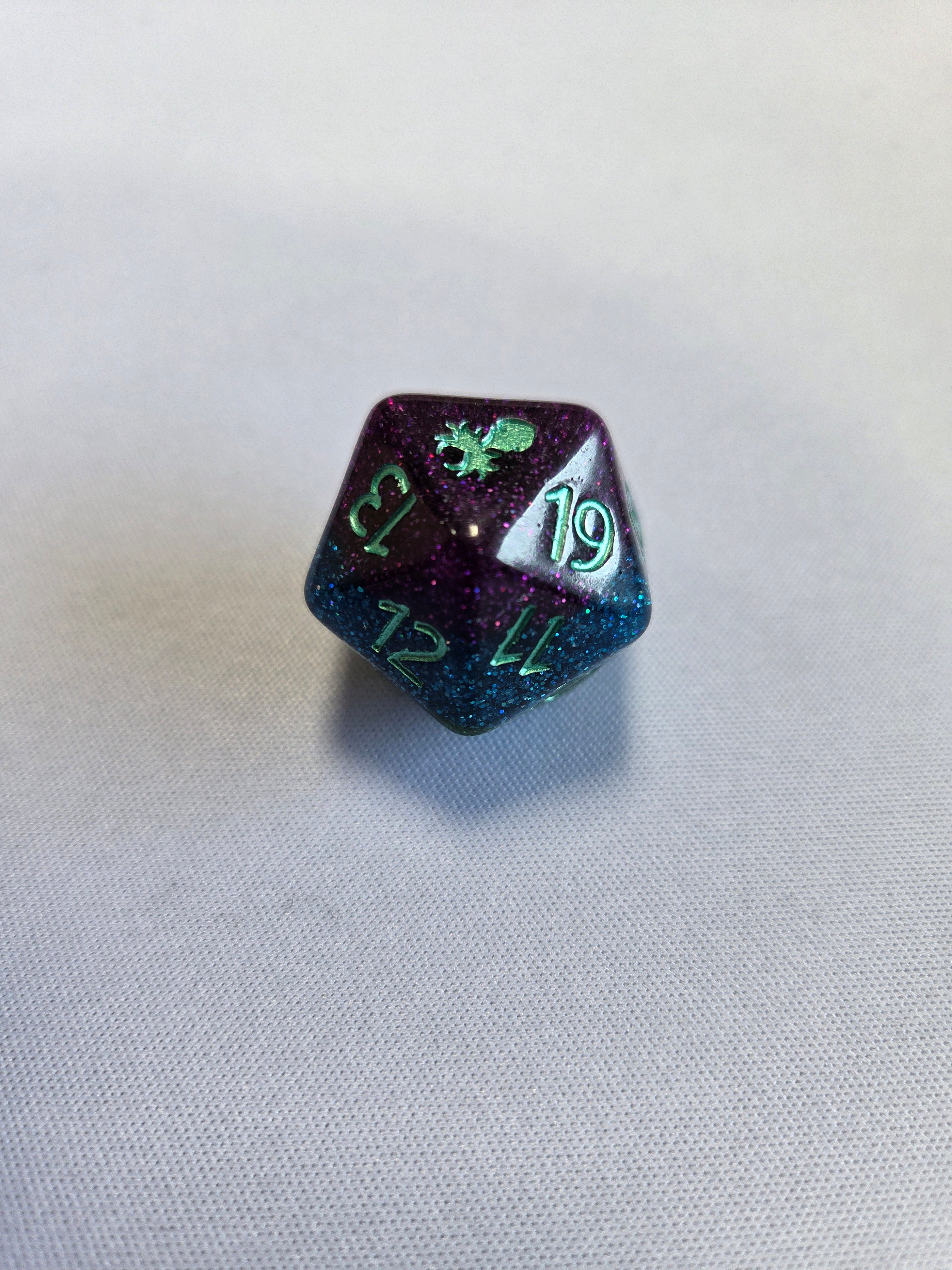 Witching Hour Spindown D20 Inked in Green